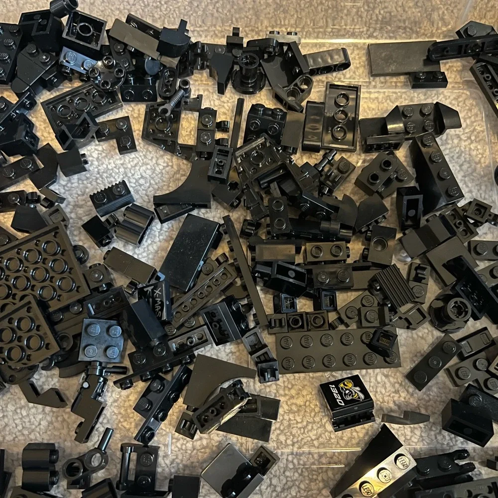 LEGO Small Black Accessories , Spare Parts And Small Brick Pieces. 14oz